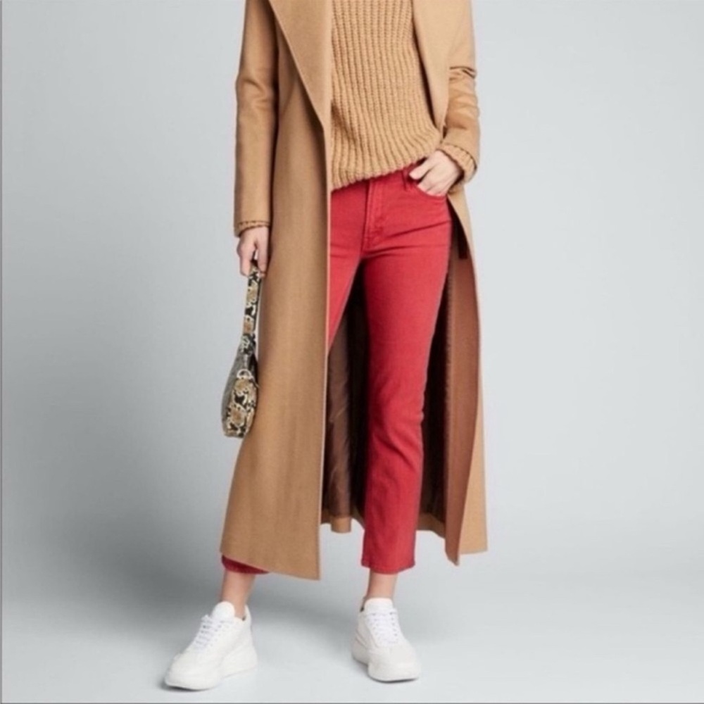 MOTHER Cropped Ankle Jeans in Brick Red